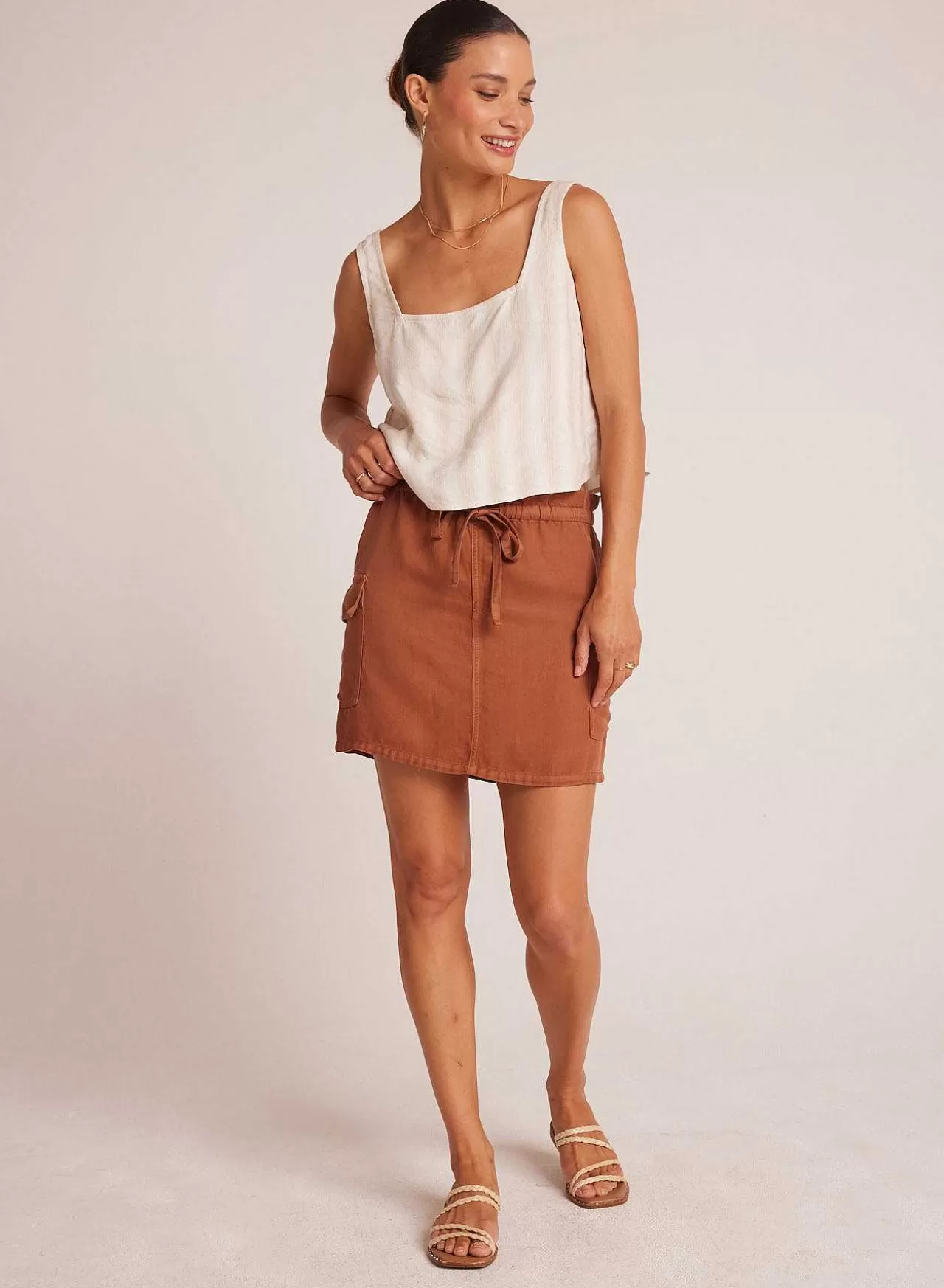 Posey Cargo Minirok - Zomerbruin>Bella Dahl Best