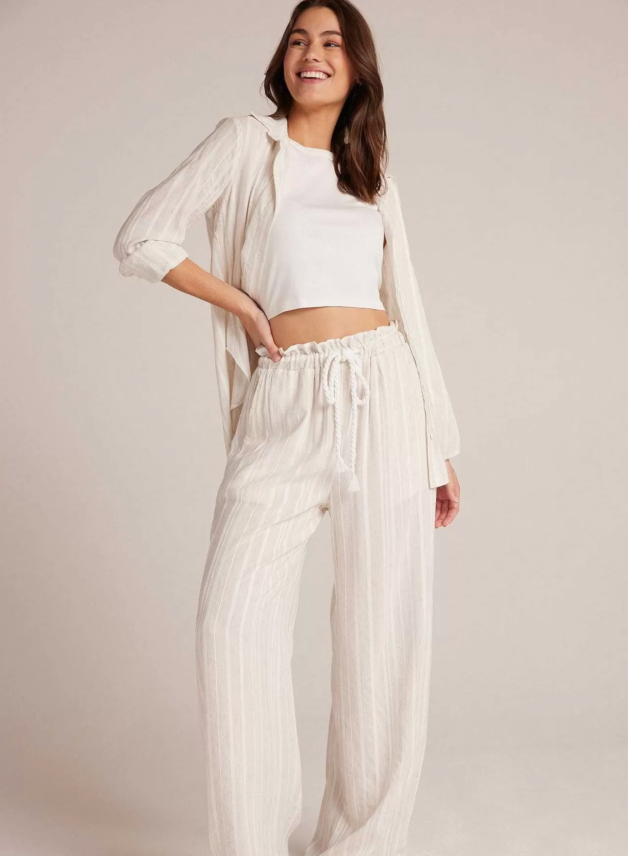 Ruche Taille Wijde Pijpen - Witte Zandstreep>Bella Dahl Hot