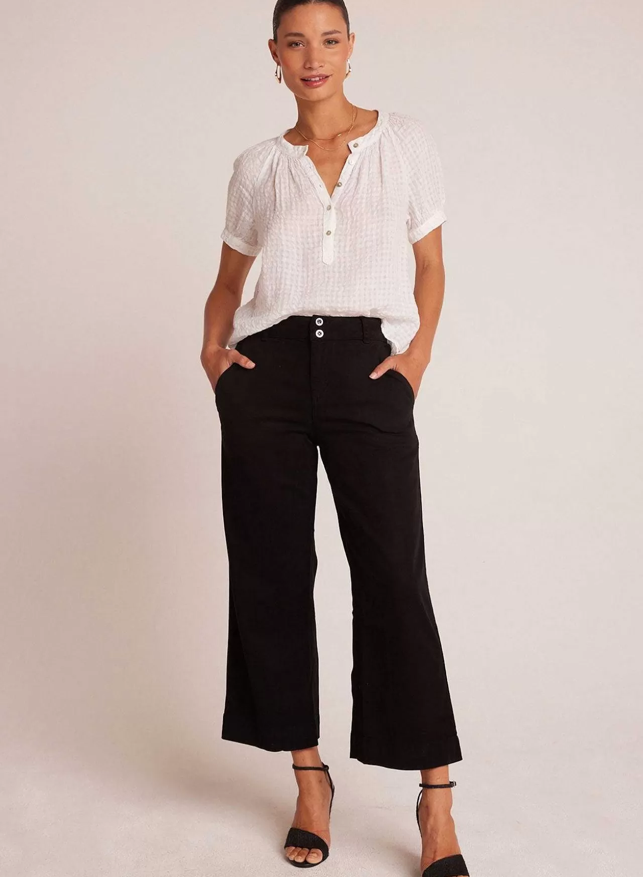 Saige Cropped Broek Met Wijde Pijpen - Zwart>Bella Dahl Outlet