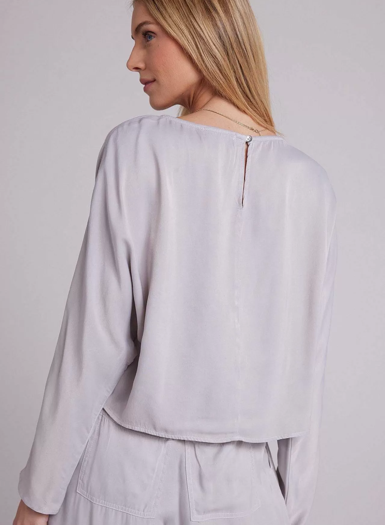 Satijnen Blouse Met Dolmanmouwen - Zilverstreep>Bella Dahl Best