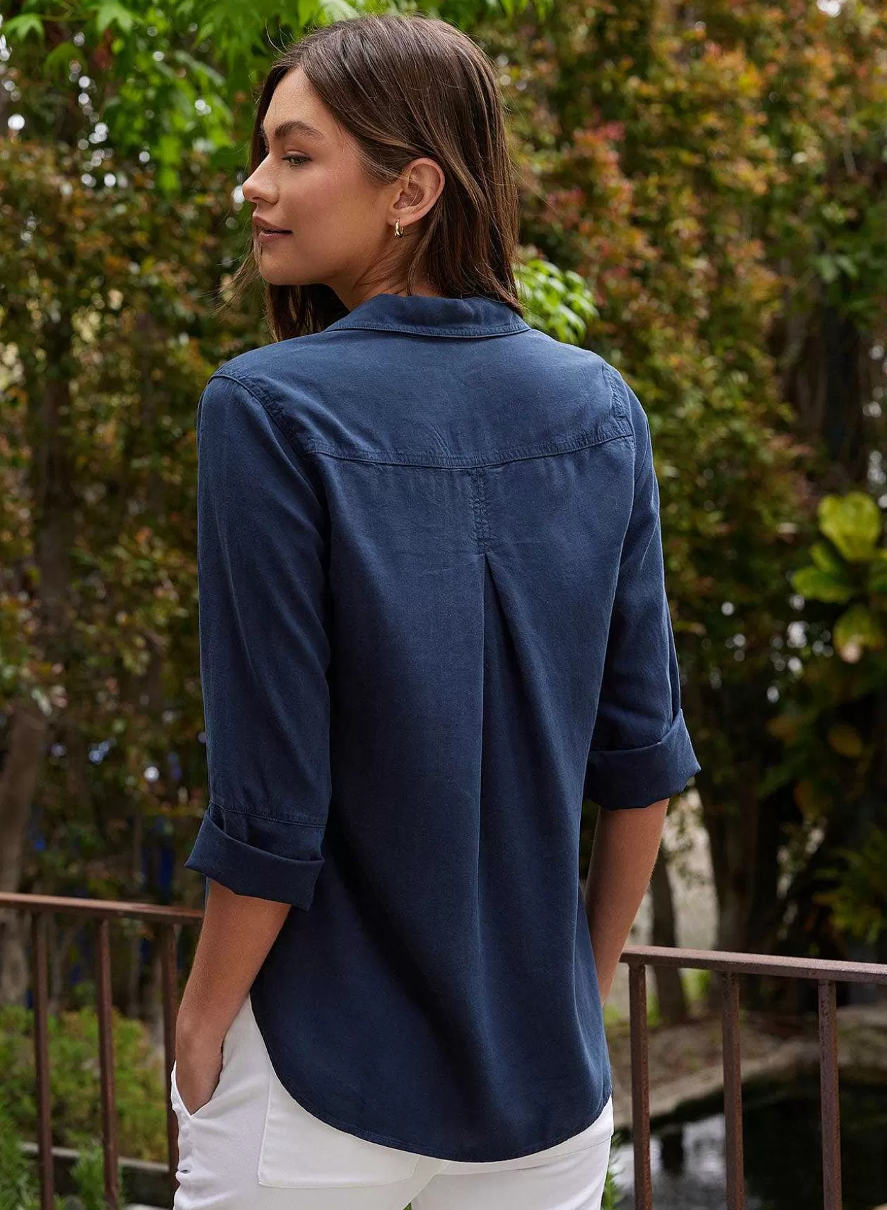 Shirt Staart Button Down - Eindeloze Zee>Bella Dahl Outlet