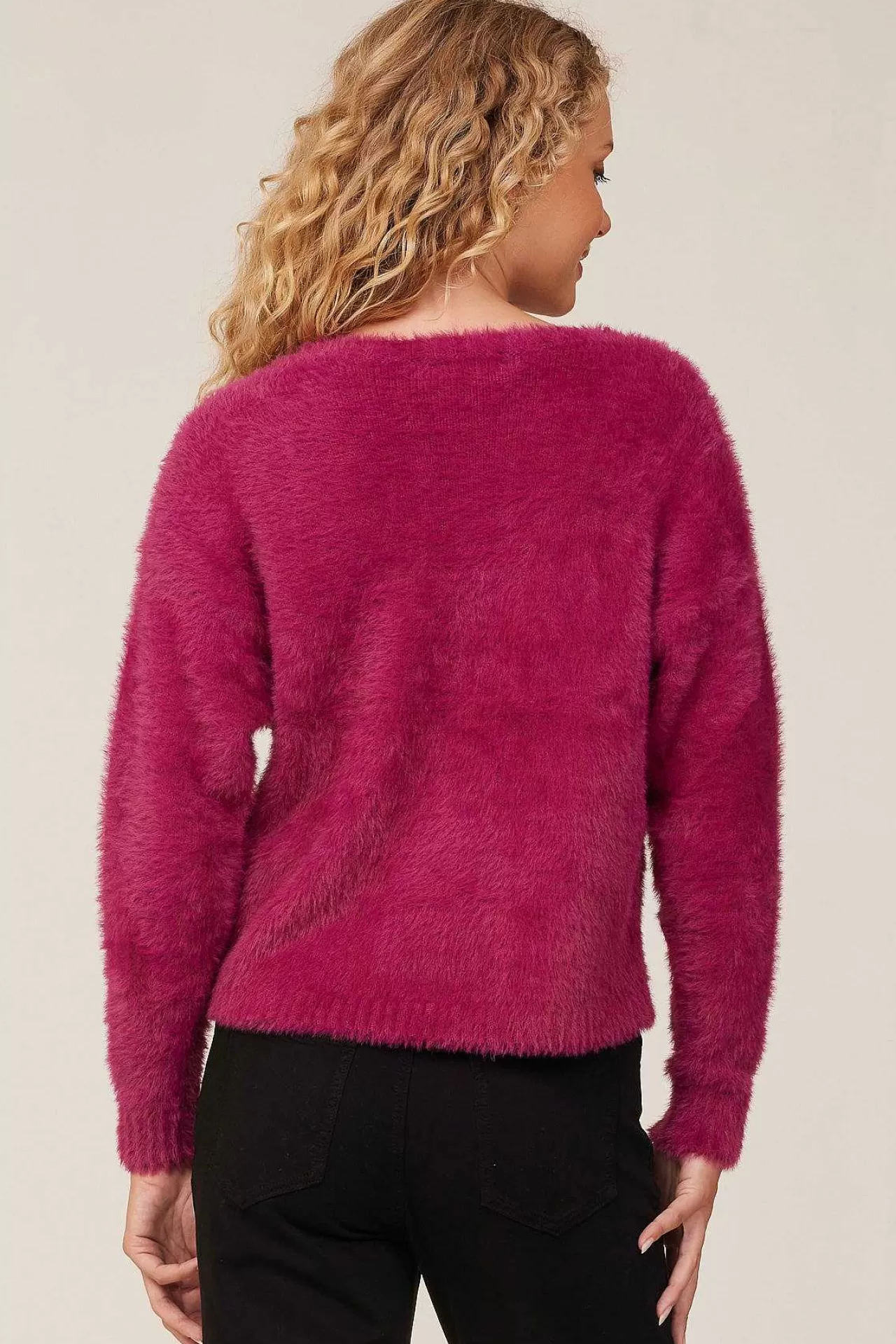 Slouchy Trui Met V-Hals - Donker Magenta>Bella Dahl Best Sale