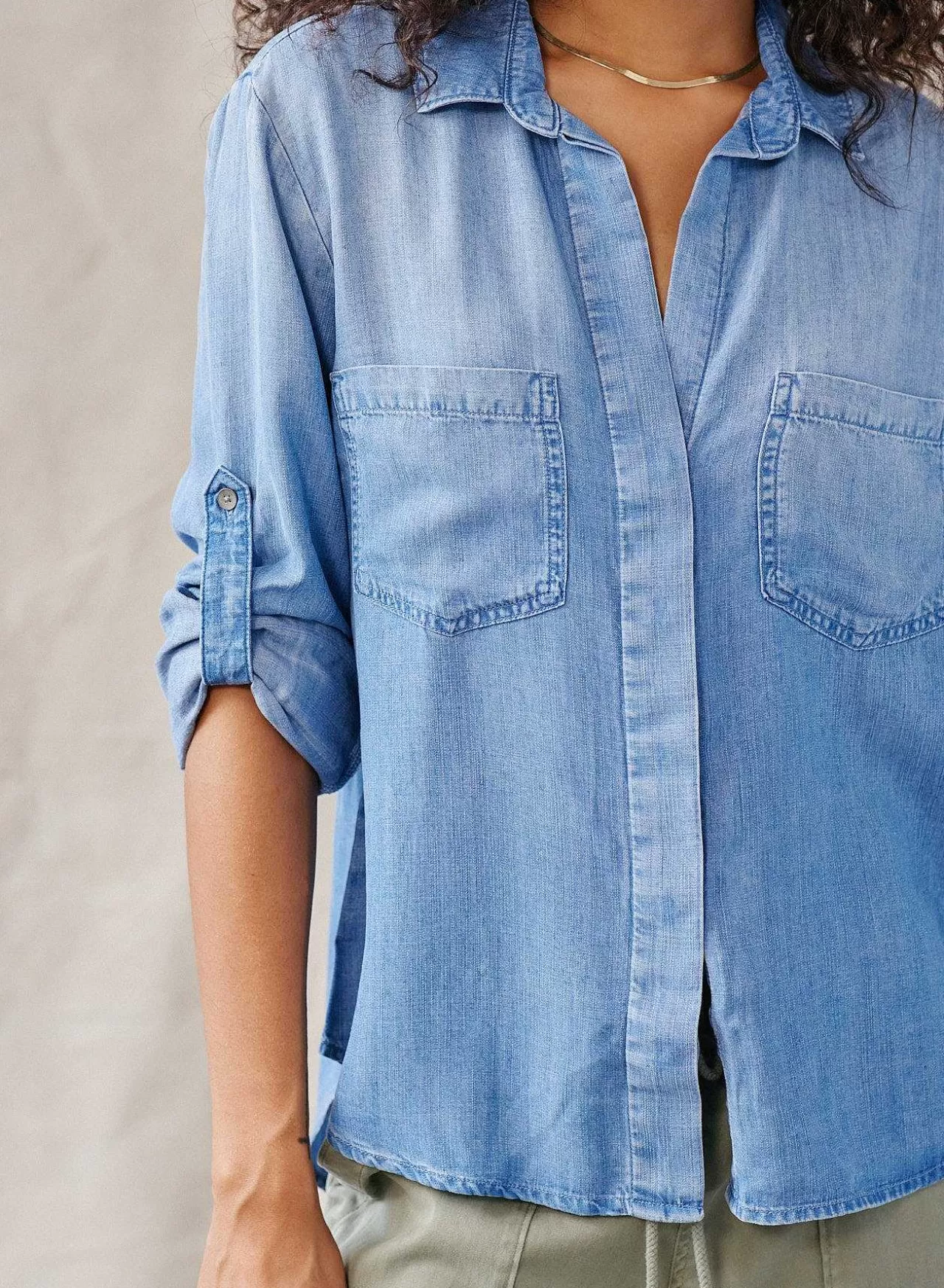 Split Achteraan, Button-Down - Medium Ombre-Wassing>Bella Dahl Outlet