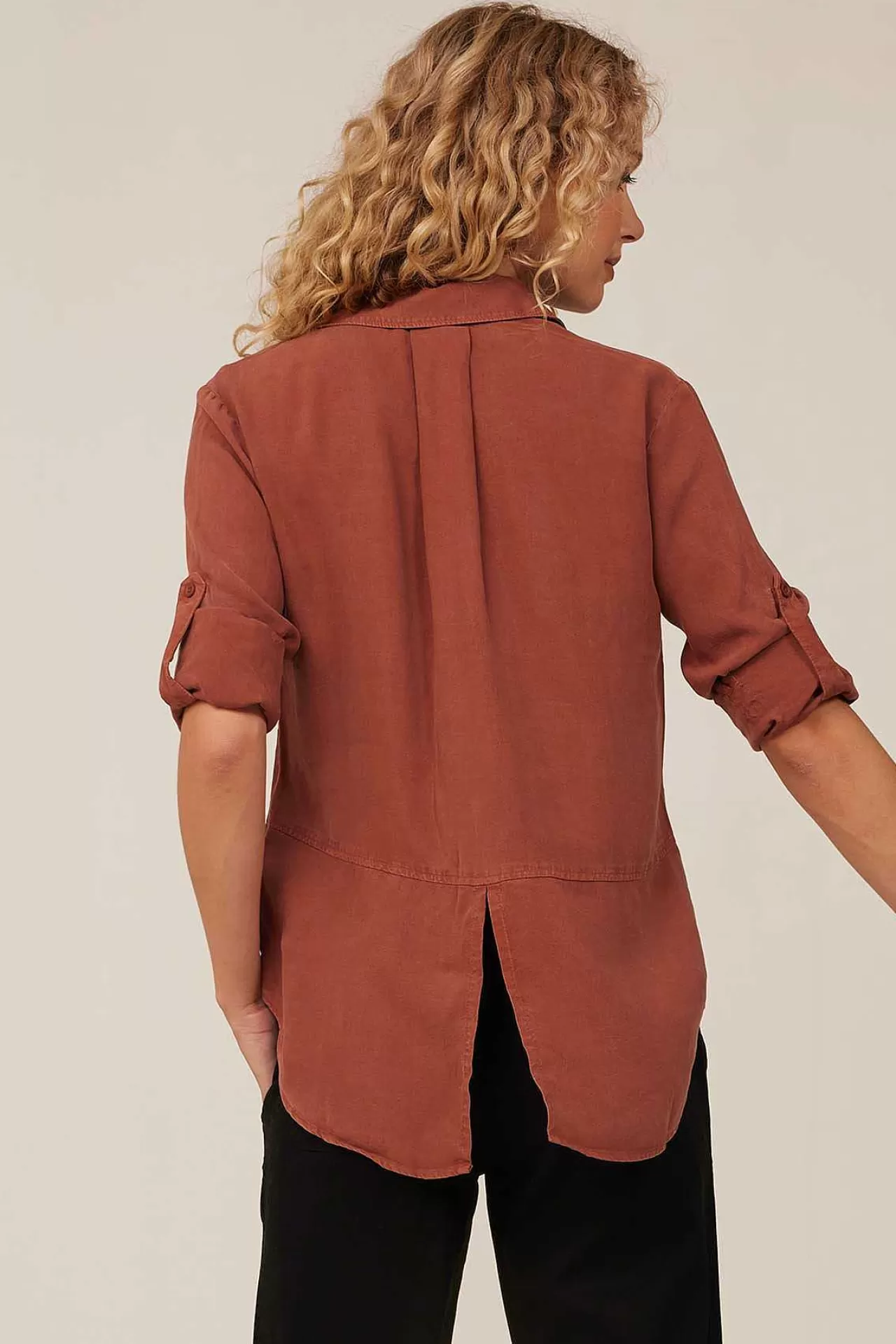 Split Achterkant Button Down - Herfst Amber>Bella Dahl Shop