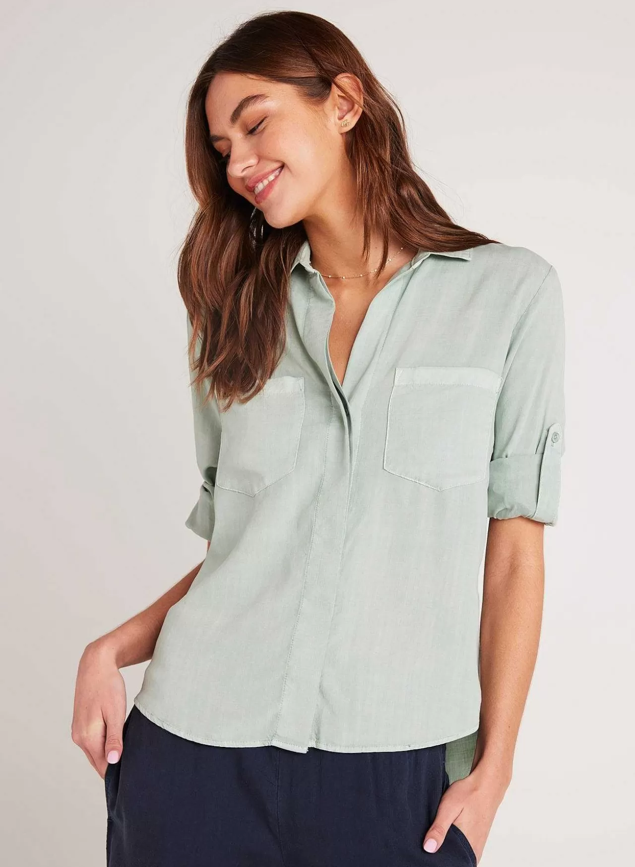 Split Achterkant Button Down - Oase Groen>Bella Dahl Best