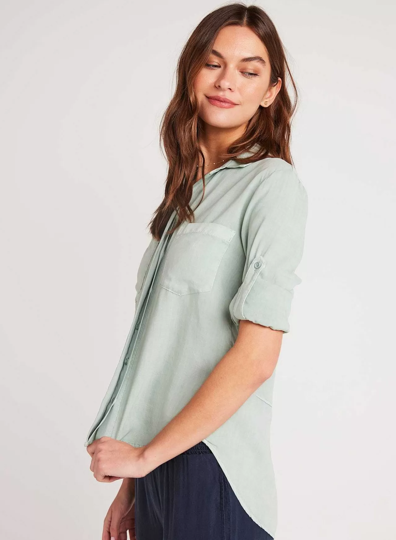 Split Achterkant Button Down - Oase Groen>Bella Dahl Sale