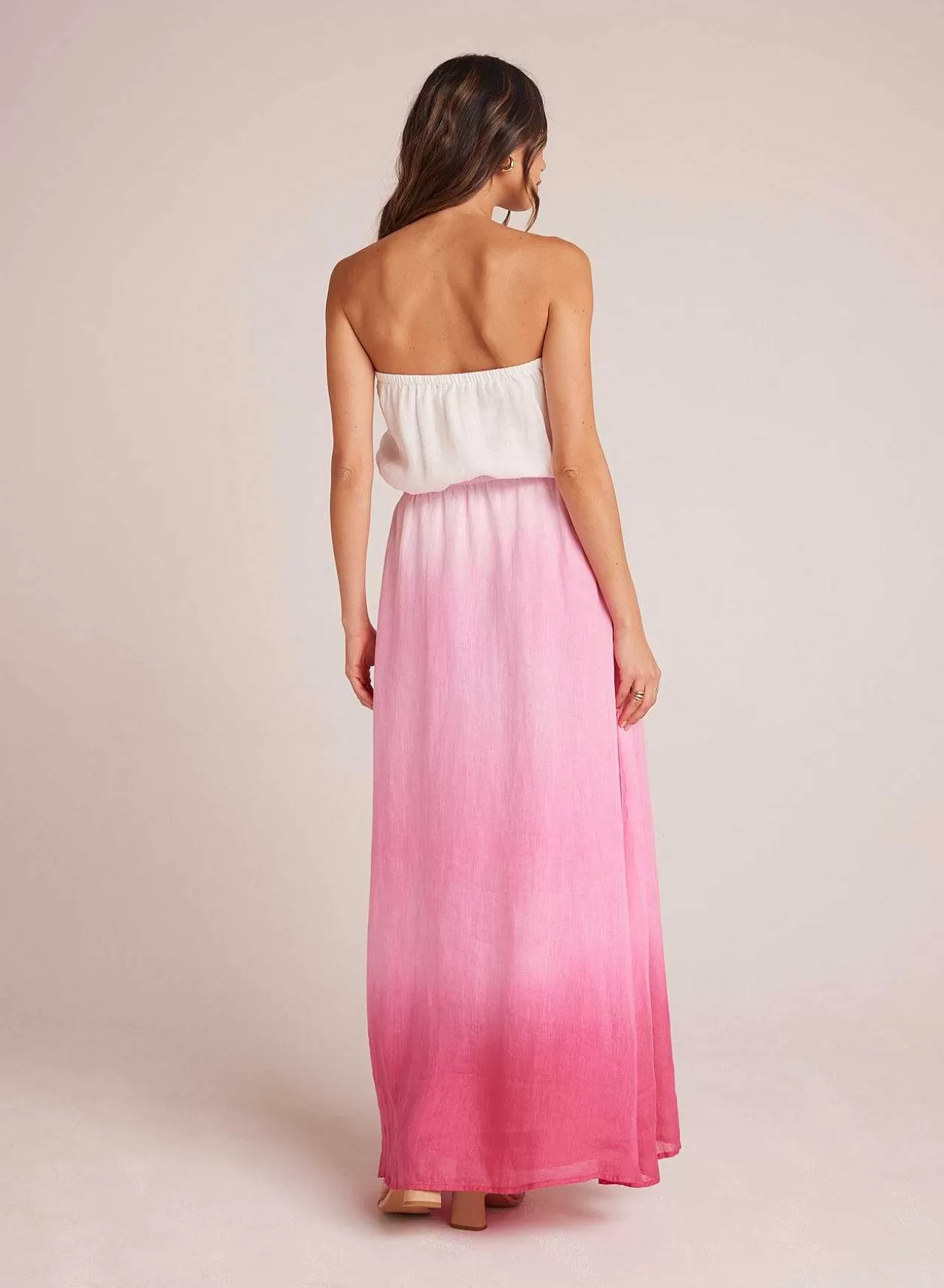 Strapless Linnen Maxi-Jurk - Roze Ombre-Kleurstof>Bella Dahl Sale