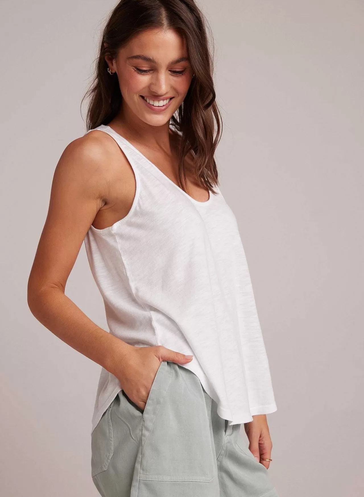 Tanktop Met Ronde Hals - Wit>Bella Dahl Fashion