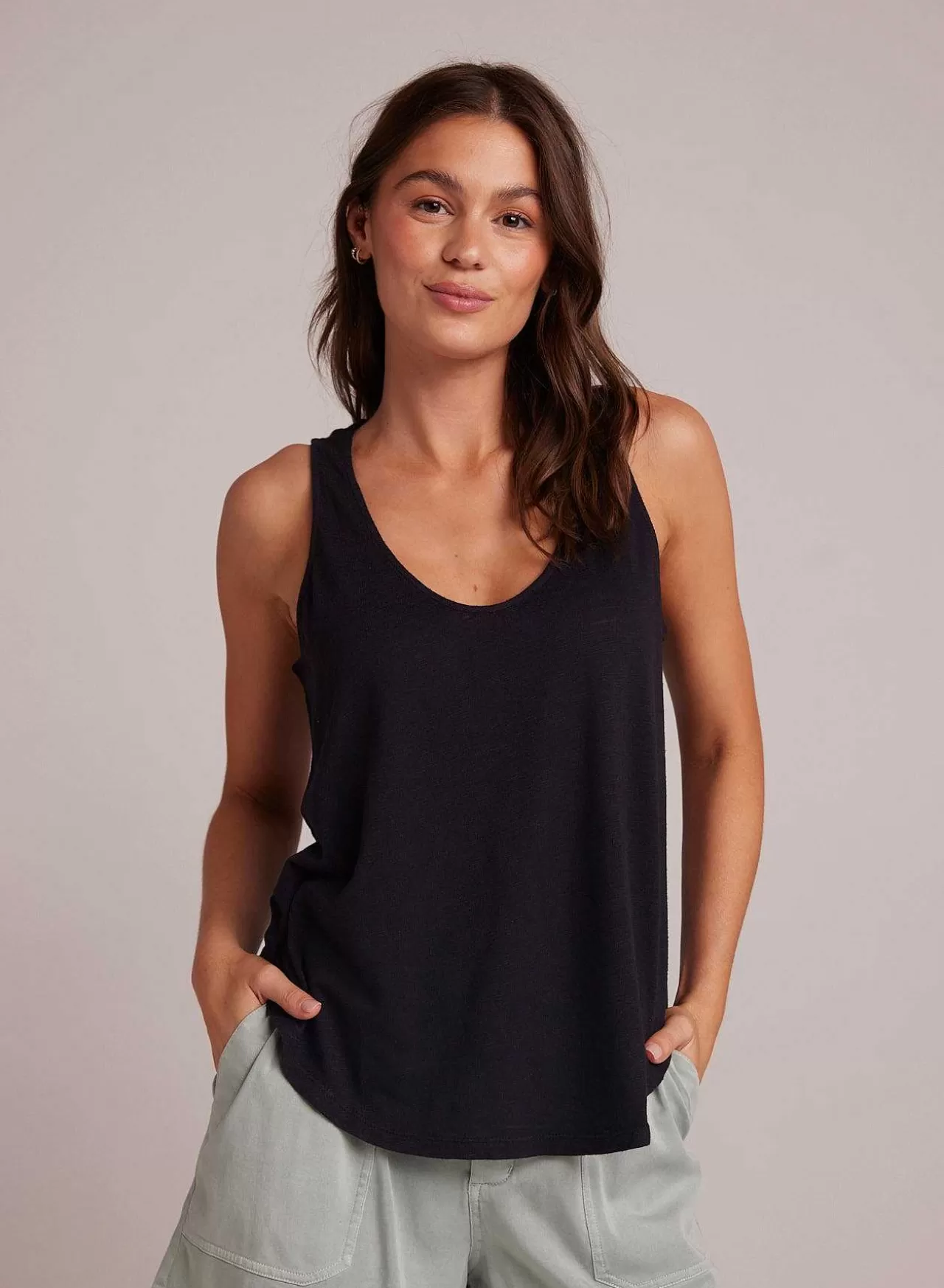 Tanktop Met Ronde Hals - Zwart>Bella Dahl Fashion