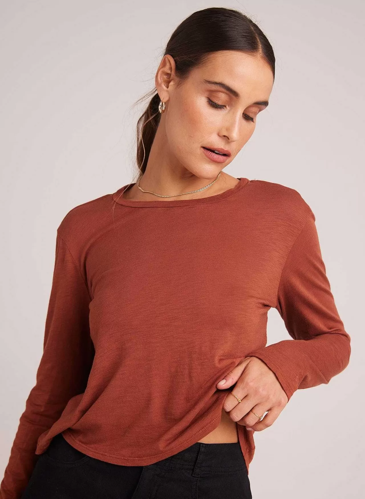 T-Shirt Met Lange Mouwen En Ronde Hals - Herfst Amber>Bella Dahl Sale