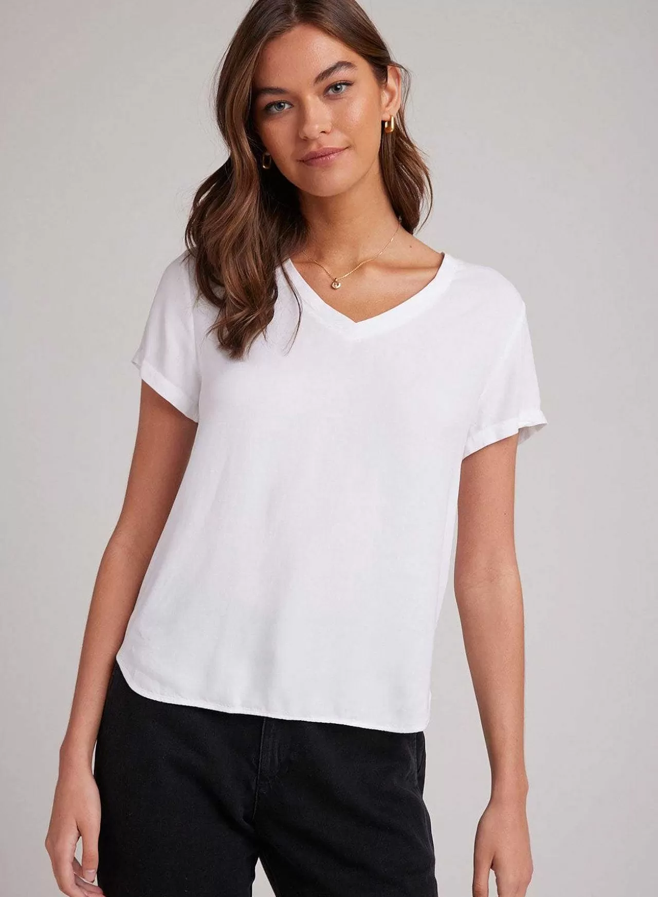T-Shirt Met V-Hals - Wit>Bella Dahl Flash Sale