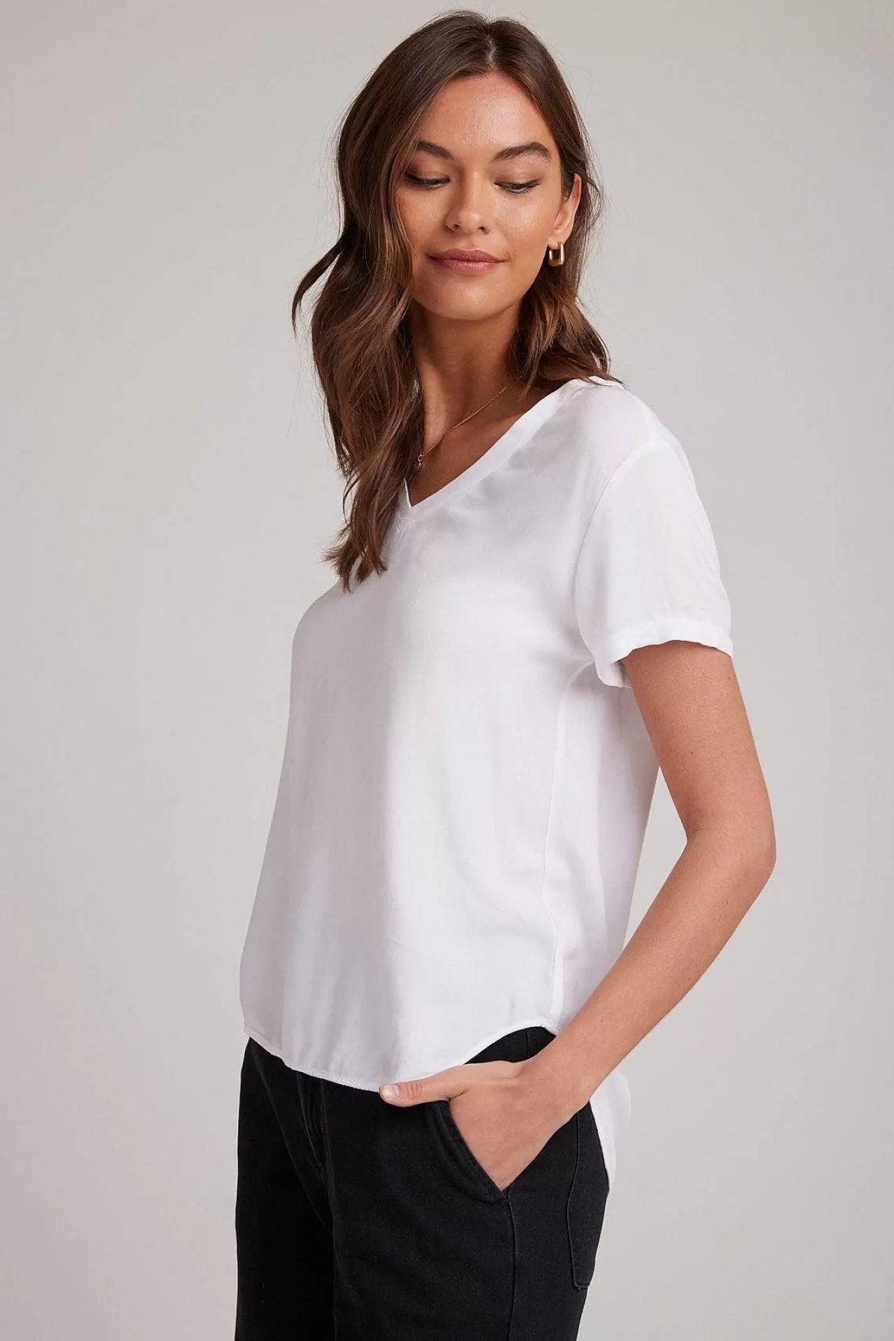 T-Shirt Met V-Hals - Wit>Bella Dahl Fashion