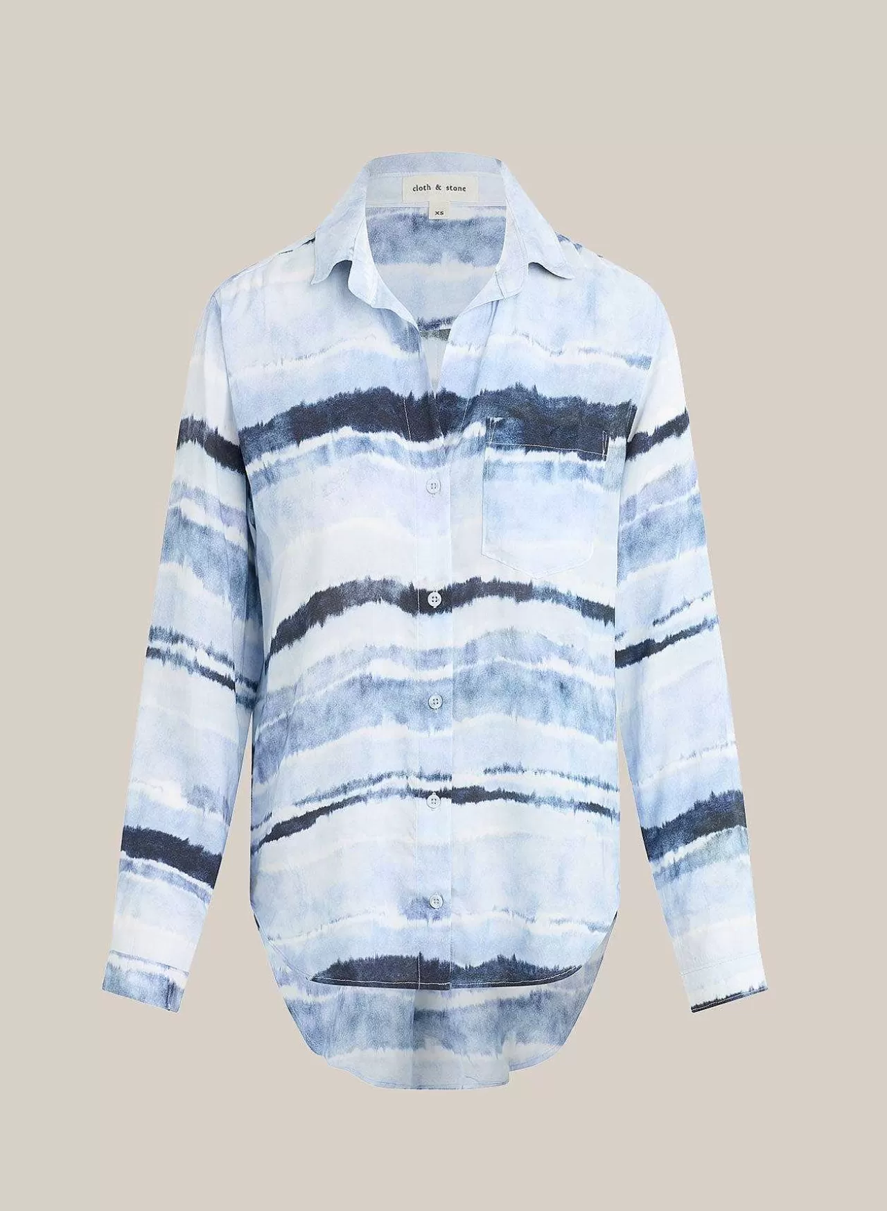 Zak Met Knoopsluiting - Indigo Strepenprint>Bella Dahl New